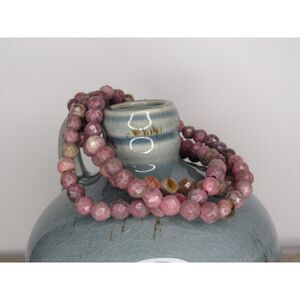 Faceted Rhodonite Bracelet 4mm